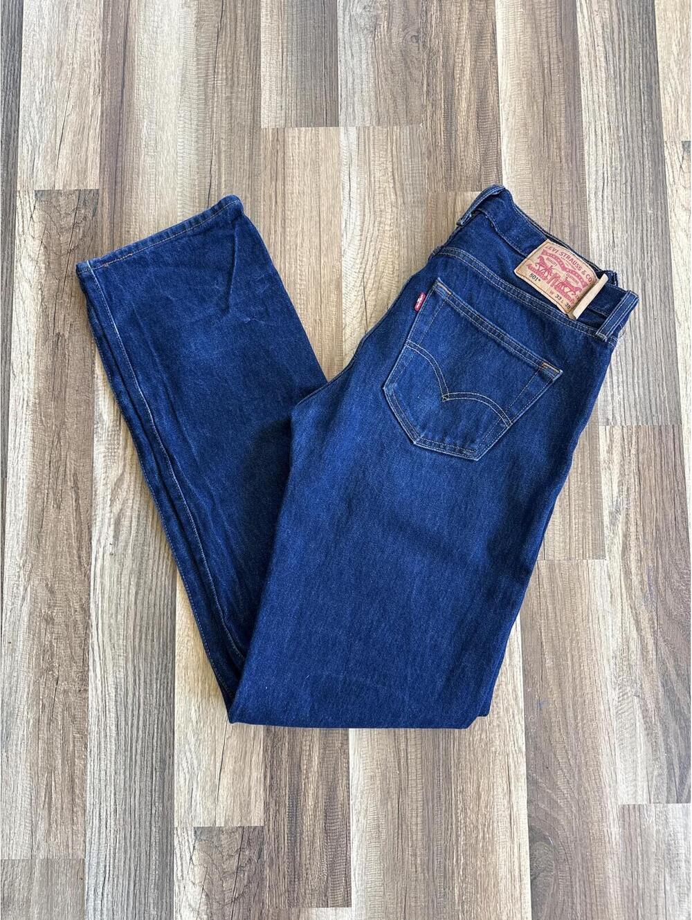 Levi's 501 Jeans 33x38 Button Fly Dark Wash Denim Americana Heritage Menswear
